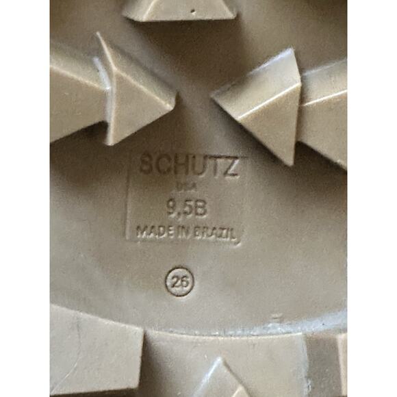 Revolve Schutz Xayane Lace Up Heeled Leather Combat Lug Boots Sz 9.5 Hazel Tan - Picture 10 of 12